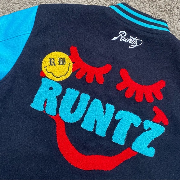 NWT Runtz Worldwide Winkz Varsity Jacket Navy XL - Picture 5 of 6